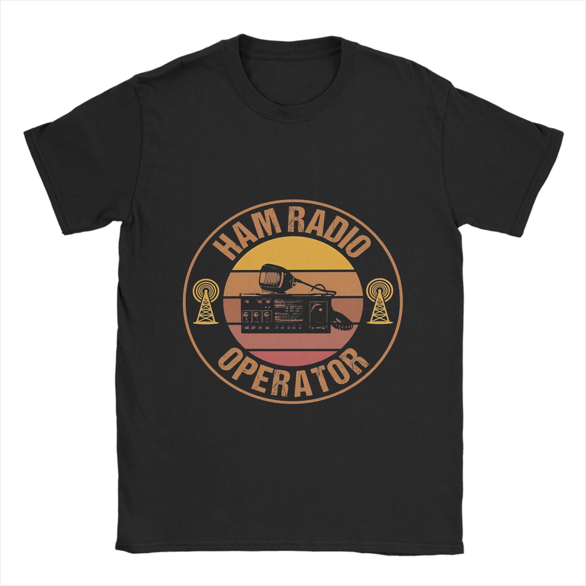 

Cool Vintage Ham Radio T-Shirts for Men Round Neck Pure Cotton T Shirts Short Sleeve Tee Shirt Adult Clothing S разноцветный