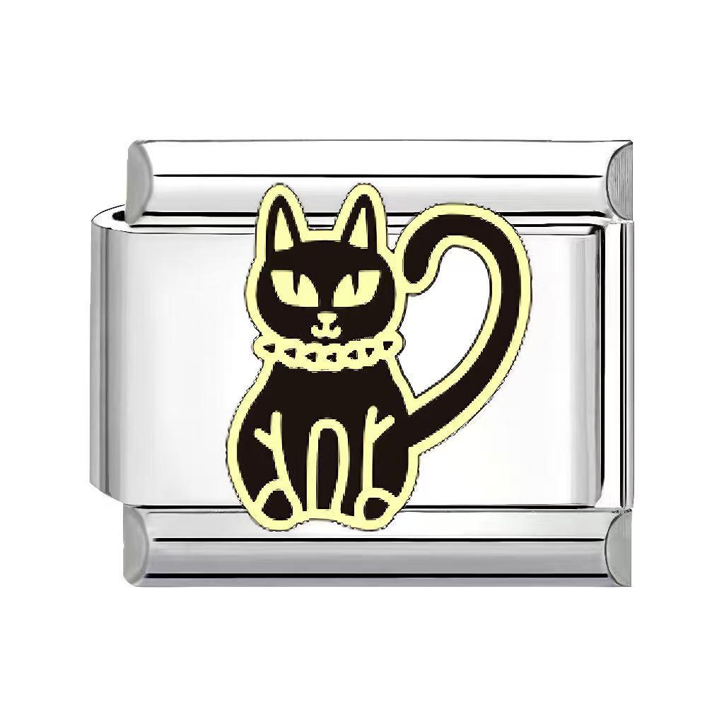 Unisex Gothic Modular Halloween Bracelet - Italian Spliced Titanium Steel Design