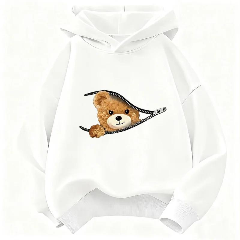Autumn/Winter Fun Children's Hooded Sweatshirt, Cute and Fashionable Bear Casual Pullover for Boys and Girls