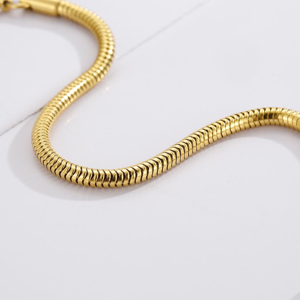 Kalen 3mm Snake Chain Bracelets Men's Women's Rock Cool Boys Girls Round Link Jewelry Fashion Trend Gold Color Accessories Gift