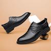 Spring and Autumn Tide Men's Dress Leather Shoes Embossed Men's Shoes Leather Lace-up Business Leather Shoes Men's Wedding Shoes