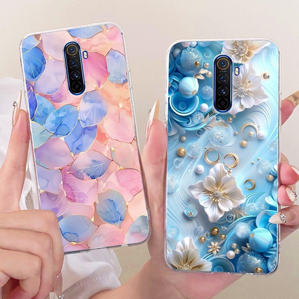 Clear For Realme X2Pro RMX1931 Casing For Realme X2 Pro Case Luxury Fashion Butterfly Funny Cute Painted Cover