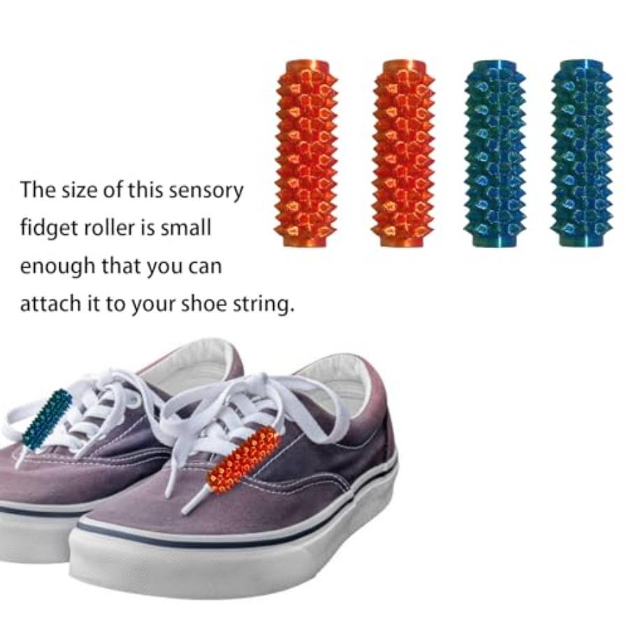 4 Pcs Mini Sensory Fidget Roller, Pocket Mini Fidget Toy For Adults, Portable Stim Tool, Spiky Grippie Stim Toy For Anxiety Rel