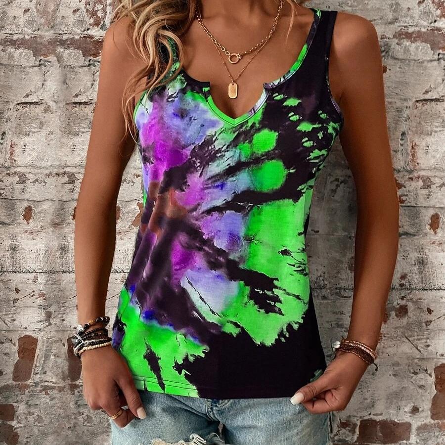 DAFIFY Damenmode Sommer Frühling Casual Ärmellos V-Ausschnitt Blusen & Hemden