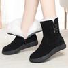 Snow Boots Fleece Thickened Warm High-top Short Boots Non-slip Flat Bottom Cold-proof Outer Wear Large Size Cotton Shoes