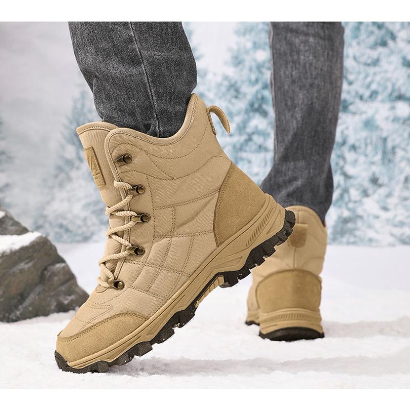 New hiking shoes men's anti-splashing snow boots sports outdoor shoes velvet men's hiking shoes men
