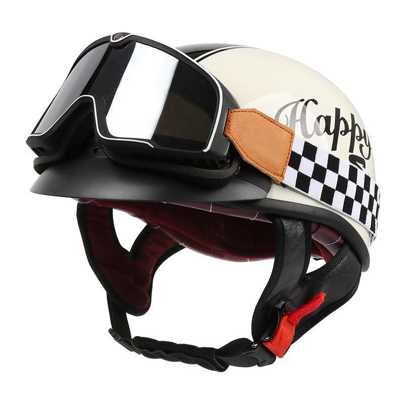 Motorcycle Helmet Bike Unisex Cycling Safety Protector Half Face Type Retro Vintage Ultralight Motorbike Helmet