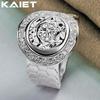 925 Sterling Silver Watch Round With Crystal 7-10 Ring Charm For Women Jewelry