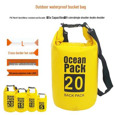 Outdoor Waterproof Bucket Bag: Single/Double Shoulder Canyoning, Rafting & Swimming Dry Floating Bag