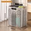 Extra Large Foldable Laundry Basket with Wheels - High Capacity, Movable & Durable
