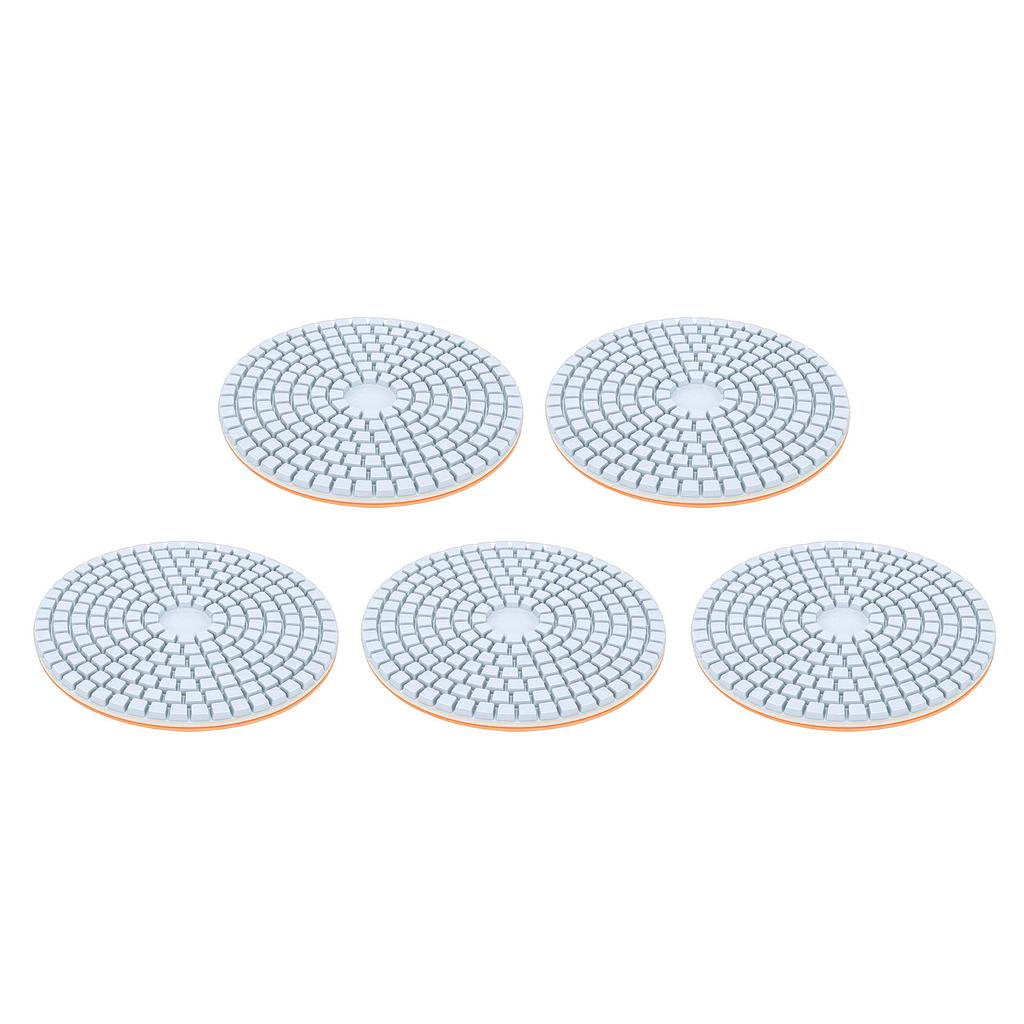 5 Pcs Diamond Polishing Pad 4 Inch 5 8in 11 Thread Wet Dry Polish Pad with 8mm Drill Bit Adapter for Granite Marble