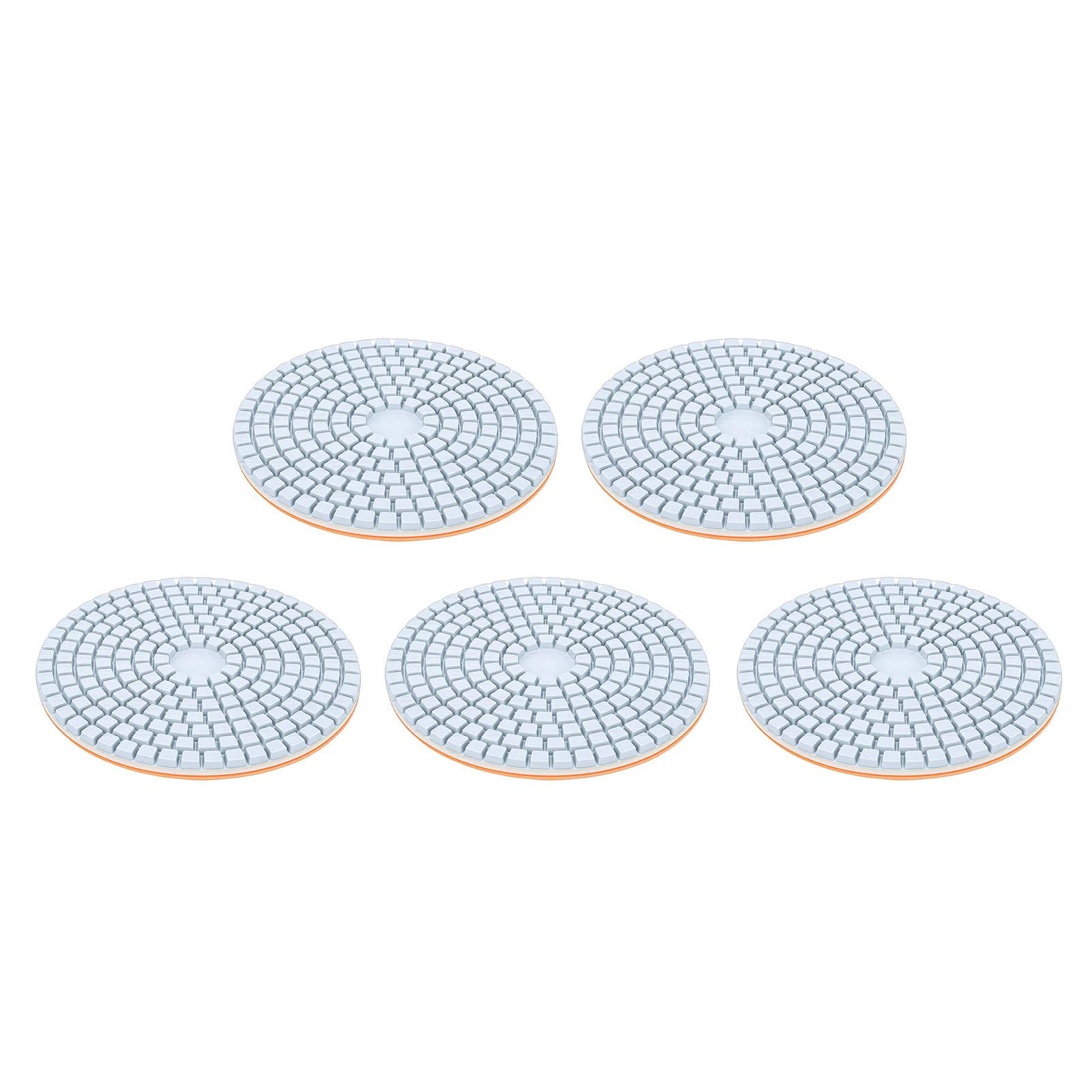 

5 Pcs Diamond Polishing Pad 4 Inch 5 8in 11 Thread Wet Dry Polish Pad with 8mm Drill Bit Adapter for Granite Marble