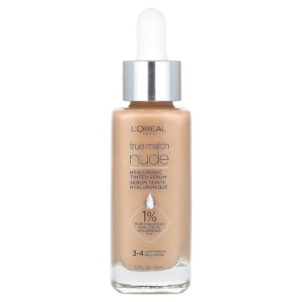 L'Oréal, True Match, Nude, Hyaluronic Tinted Serum, Light-Medium 3-4, 30 Ml (1 Fl Oz)