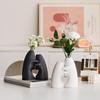Wabi-Sabi Ceramic Vase Pair: Elegant Art Decor for TV Cabinet & Living Room