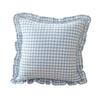 Copricuscino Decorativo a Volant per Divano Letto Quadrato, Federa a Quadri in Cotone con Bordo Arricciato, Cuscini Monocolore 18x18 Pollici 20x12 Copertura Decorativa per
