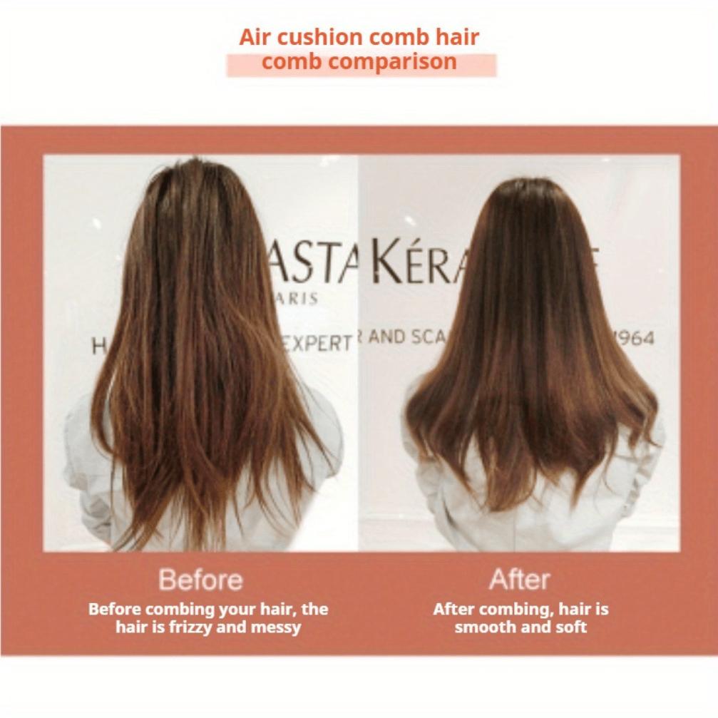 1pc Portable Japanese-Style Black Bristle Comb with Scalp Massage - Ideal for Long Straight Hair,Matte Texture Handle