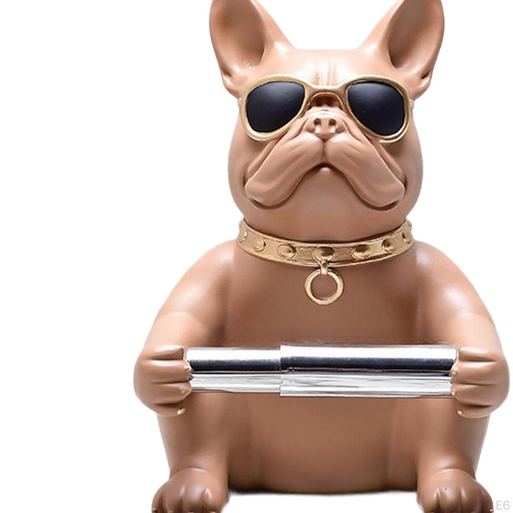 Dog Sculpture Toilet Paper Holder Resin Decoration Desktop Ornament Tissue Roll Dispenser for