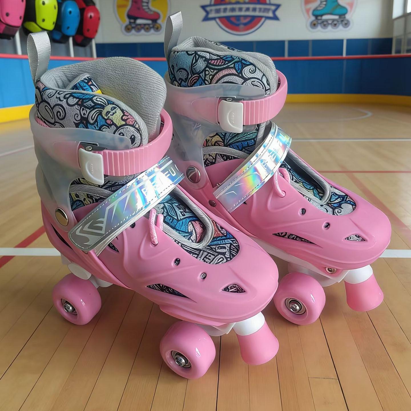 Children s Double Row Inline Roller Skates with Four Wheels for Girls and Boys Adjustable