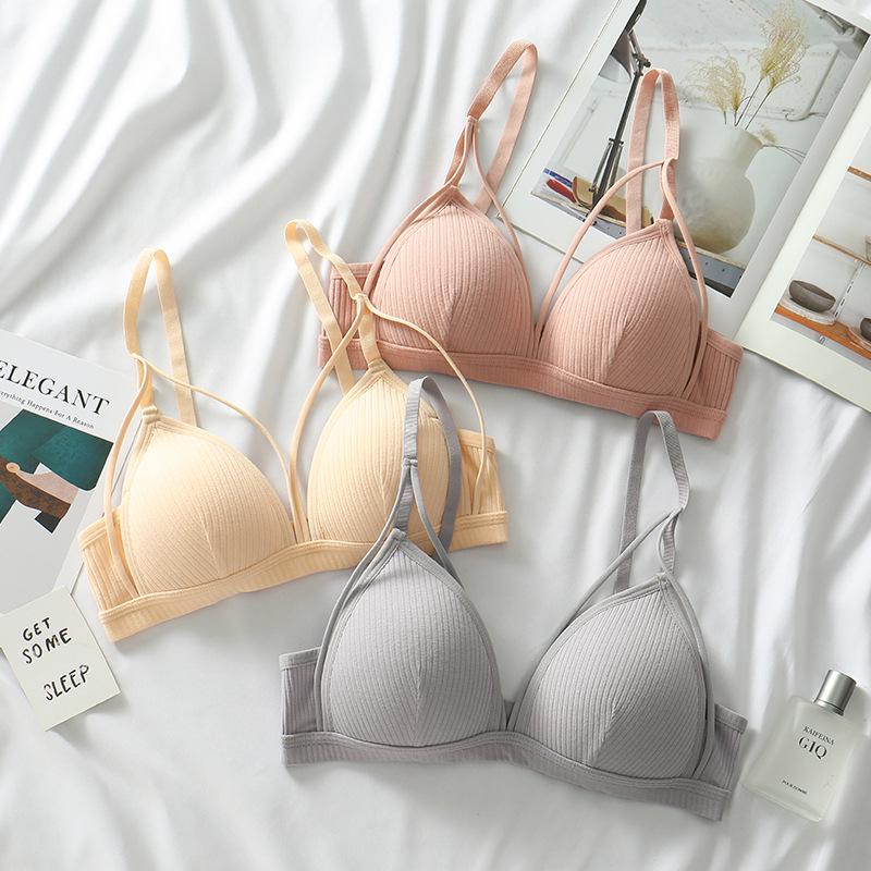 Yumei 145 Top a Fascia in Puro Cotone con Bottoni e Imbottitura - Senza Ferretto, Bellissimo Design sulla Schiena per Ragazze