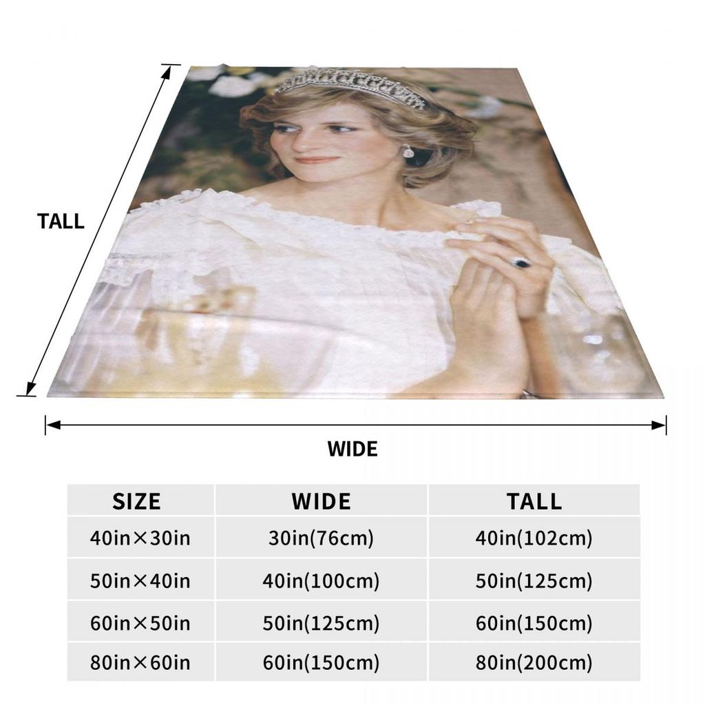 Princezna z Walesu Měkká odolná deka Diana Lady Kempingová přehozová deka Zimní tištěný design Flanelové přehozy na postel Potahy na pohovku a postel