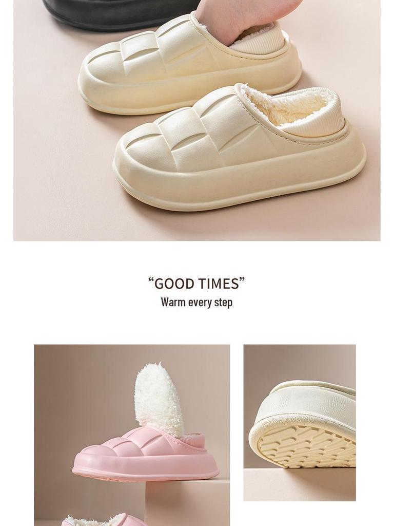 Winter Thick Sole Cotton Slippers, Indoor/Outdoor Unisex Warm Home Shoes