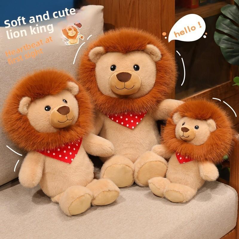 Plush Lion Toy For Kids With Ultra Soft Short Pile For Indoor Decor And Gift Ideas