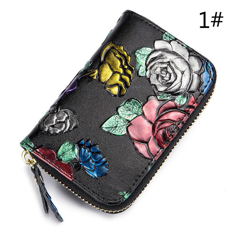 Модный женский кожаный кошелек с цветочным узором розы