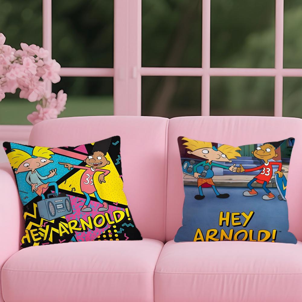 H-Hey ArnoldS Cushion Cover 2-in-1 Reversible Plush Pillow Cover | Car/Sofa/Bed | Perfect Gift