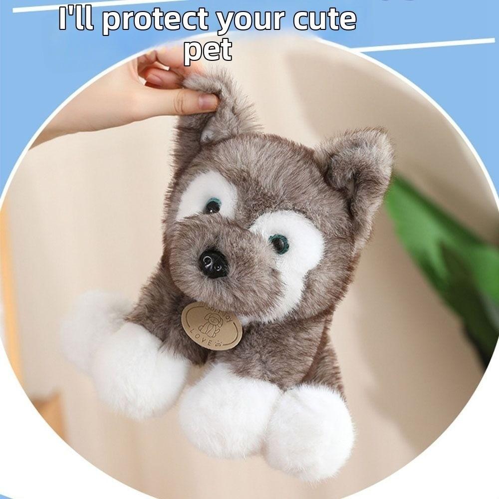 Fluffy Sitting Little Wolf Dog Plush Toys Soft Lovely Companion Pets  Children Birthday Gift