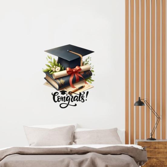 Congrats Grad Sign for Backdrop Class of 2026 Graduation Congratulation Wall Decals for Grad Party Decorations Photo Props