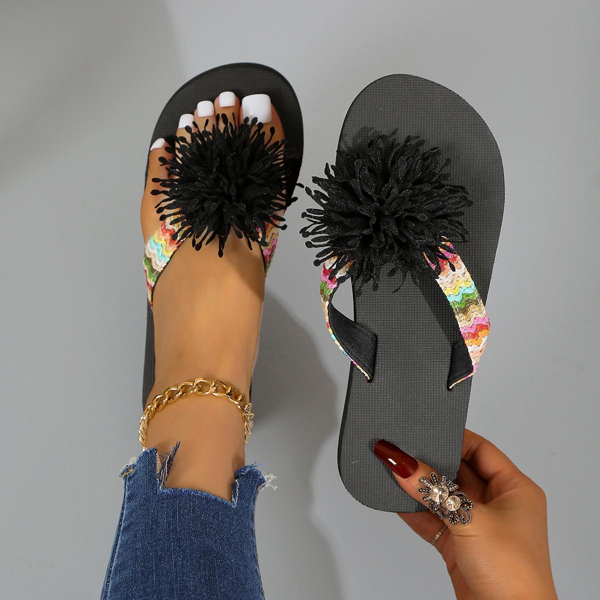 

Женские тапочки Модные сандалии на плоской подошве Повседневные тапочки для путешествий Пляжные женские тапочки на плоской подошве Слайд-шоу 42