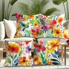 Watercolor Multicolor Floral Pillow Cases - Artistic Home AccentsLiving room sofa cushion cover, bedroom room decoration