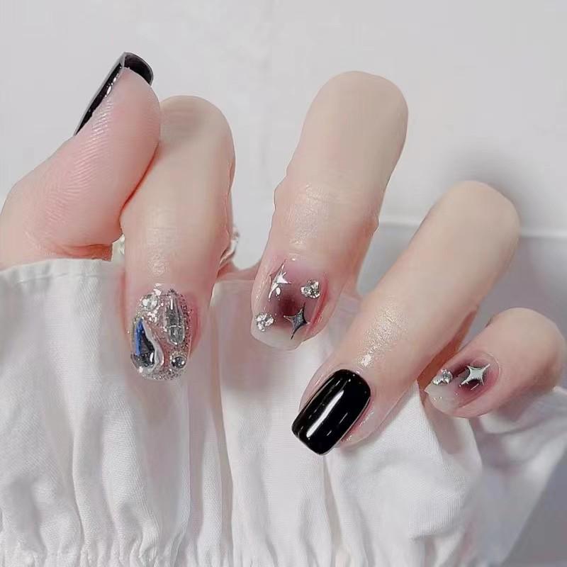 French Bow Press-On Student Nails: Handmade Short, Gentle Daily Wear