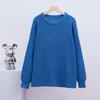 Women's Autumn Winter New Loose Crew Neck Solid Color Long Sleeve Lazy Style Knit Cardigan Coat