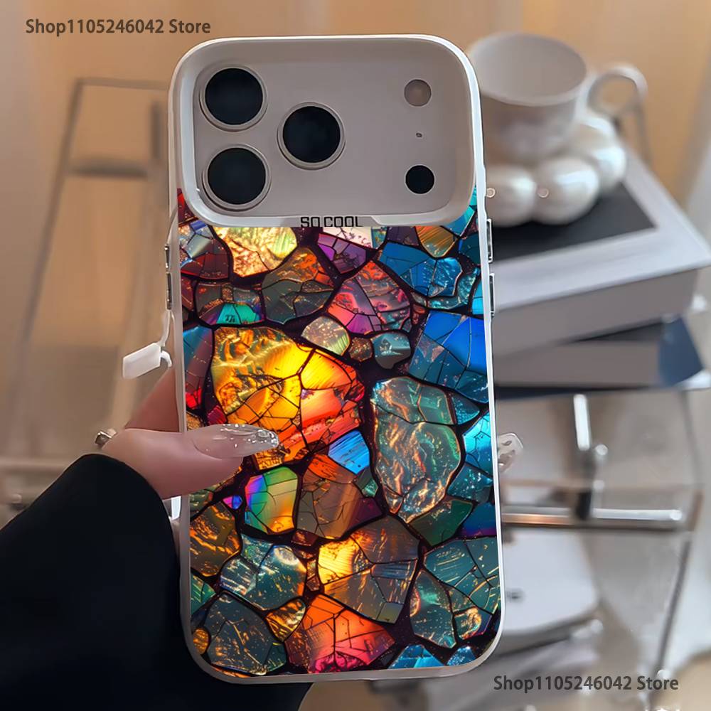 

Colorful Glass For iPhone 17,16,15,14,13,12,11,Mini,Pro,E,SE4,XS,MAX White Shockproof Candy Matte Cover iPhone17