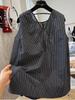 Japanese Retro Vertical Stripe Sleeveless Women's Summer Top - Versatile, Loose, Slimming Round Neck Design