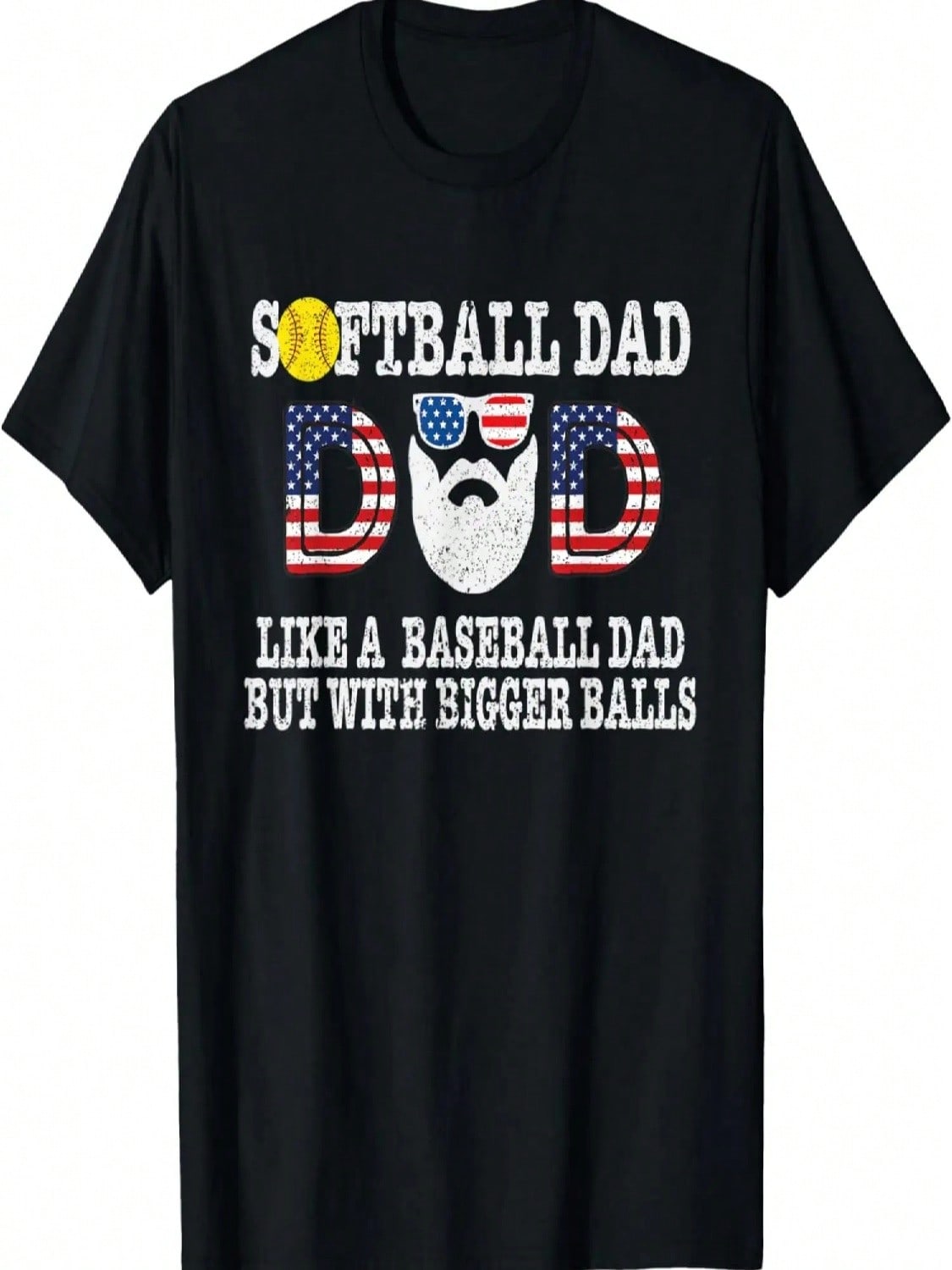 unisex Softball Dad Like A Baseball Dad But With Bigger Balls T-Shirt S разноцветный