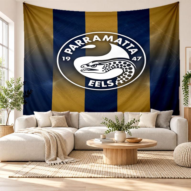 Parramatta Eels Wall Tapestry, Soft Fabric Wall Hanging, Decorative Backdrop For Bedroom Home Wall Art