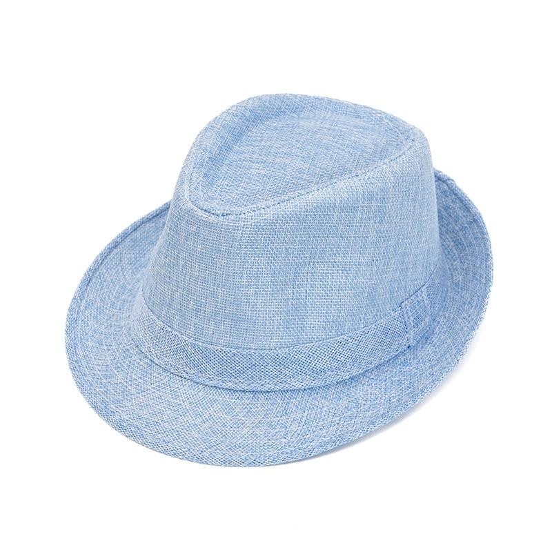 Linen Rolled-Brimmed Jazz Hat Summer British Retro Small Top Hat Outdoor Sun Hat