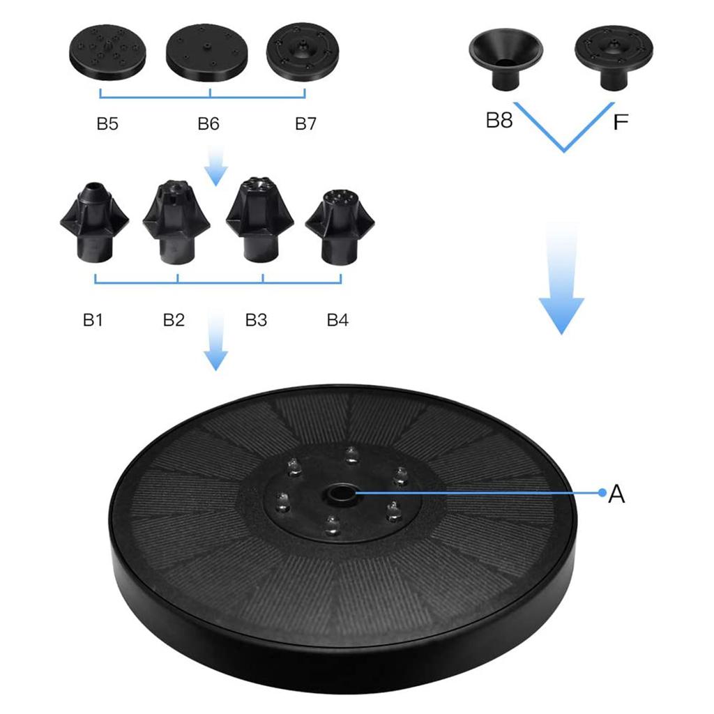 6 LED Solar Fountain Pump 7V/3W 