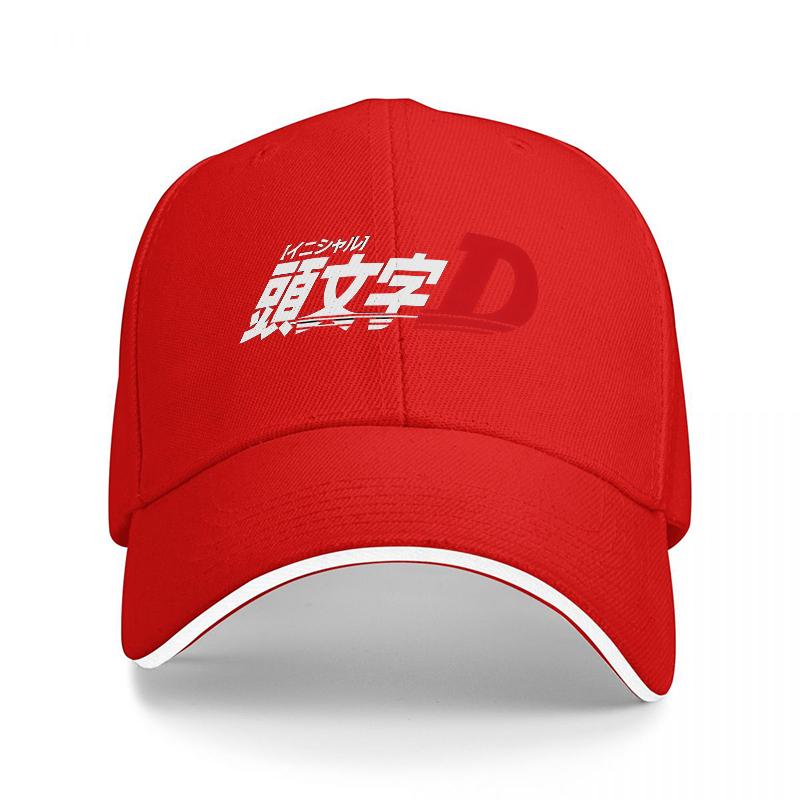 

Бейсболка с логотипом Initial D Черно-красный дизайн Классическая Кепка, вдохновленная аниме, Регулируемая Кепка для поклонников скорости и гоночной культуры Adjustable