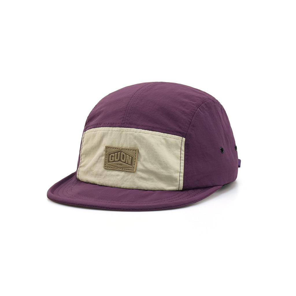 Five Piece Patchwork Baseball Cap With Adjustable Fit For Spring And Summer Purple