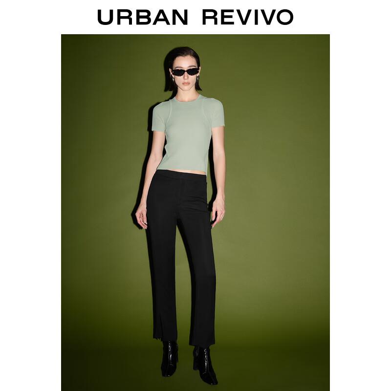 UR Women's Slim-Fit Back Cutout Short-Sleeve Knit Top