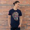 Colorful Unisex Skull T-Shirt Mexican Calavera Art Style Floral Head Bone