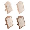 Flannel Lined Wood Rings Holder Display Stand For Secure Jewelry Presentation In Stores And Homes