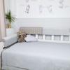 Housse de protection pour tour de lit bébé 90 cm - Protection des bords de lit - rechange pour cadre de lit Gris clair Velours