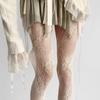 Harajuku Style Women Hollow Floral Rattan Lace Mesh Tights Black White Brown Sexy Sheer Pantyhose Fashion Daily Hosiery