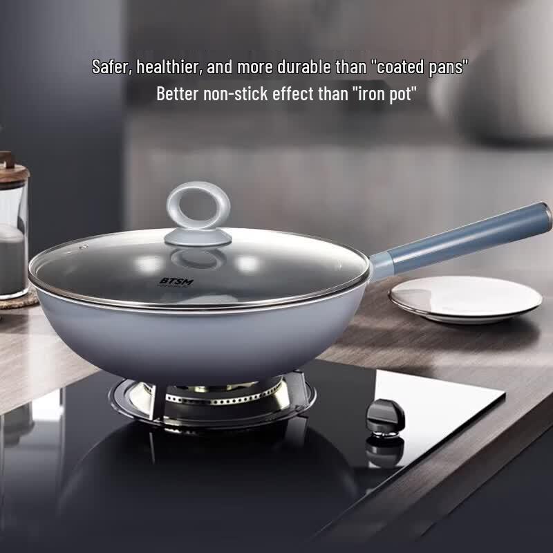 BTSM Micro-nano 0-Coating Non-Stick Wok