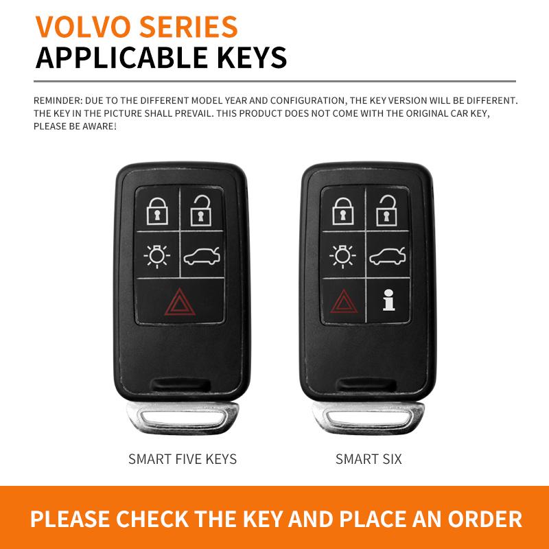 Leather Car Key Remote Cover Full Case For Volvo S60 S80 V60 XC60 XC70 S60L V40 XC90 Auto Keychain Protection Accessories Ring