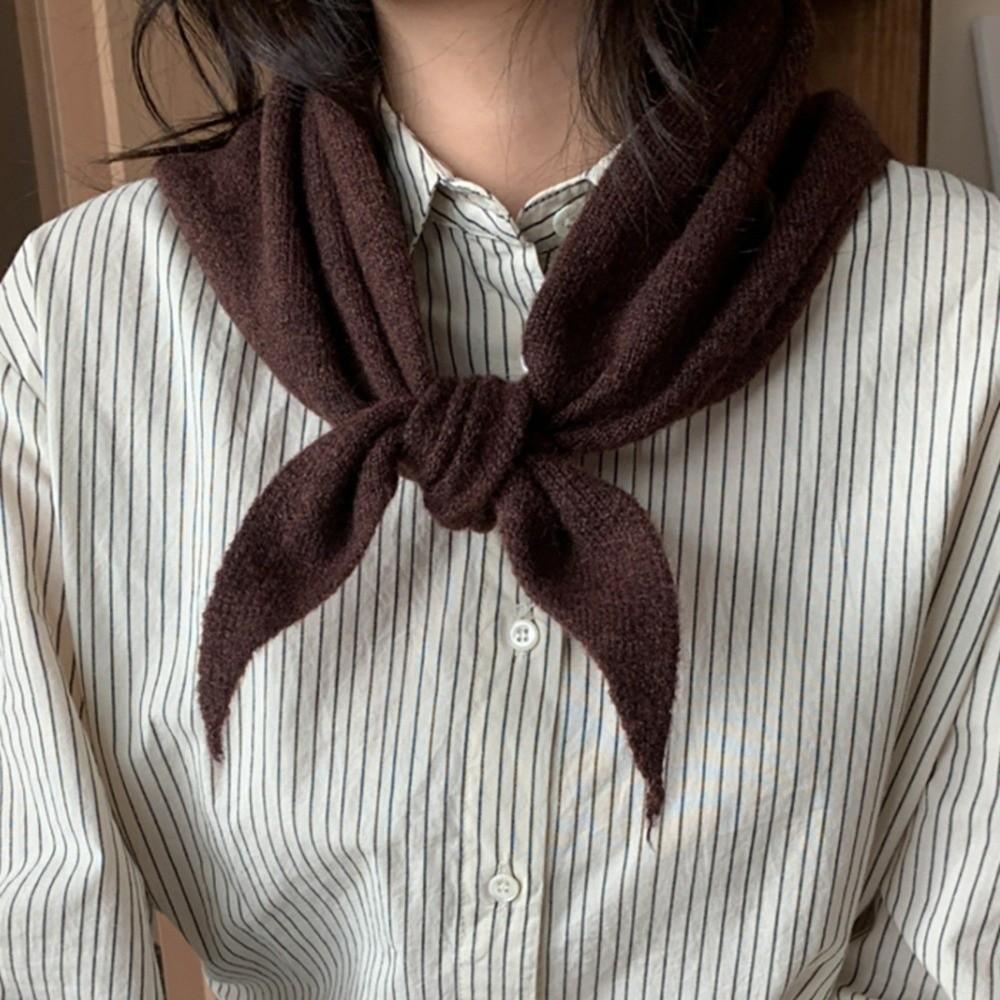 Striped Cross Scarves Wool Cross Neckerchief Sweet False Collar Women